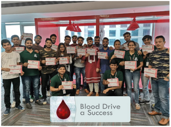 JR Technology employees at blood drive