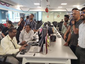 Employees at JR Technologies taking part in extra curricular activities at the office. It features on the employee engagement page of the company JR Technologies. The company provides innovative business solutions in the travel landscape and beyond.