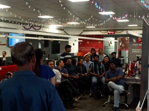 Employees at JR Technologies taking part in fun activities at the office. It features on the employee engagement page of the company JR Technologies. The company provides innovative business solutions in the travel landscape and beyond.